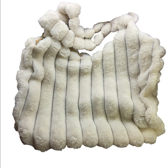 Cos Cloud Handbags - Cos White Medium Puffer Tote Bag Faux Fur